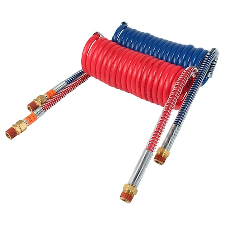 Phillips Hose Assy, Coiled Air Brake, Heavy-Duty, Red Emergency Coil, 20 Ft Working Length 11-321